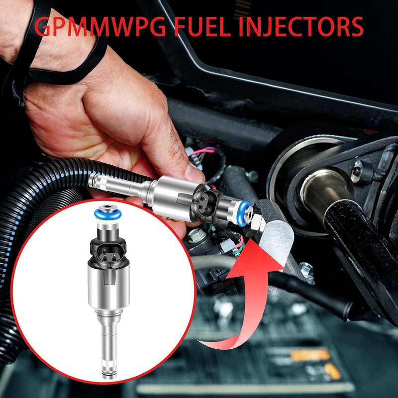 GPMMWPG 4Pcs Fuel Injectors 06H906036G Upgraded Injector 6 Holes 2.0L L4 GDI Gas Compatible with Audi A3 A4 A5 A6 Q3 Q5 TT 2008-2016, for VW Passat Jetta CC EOS GTI Beetle Tiguan 2008-2017 Set of 4 - Image 5